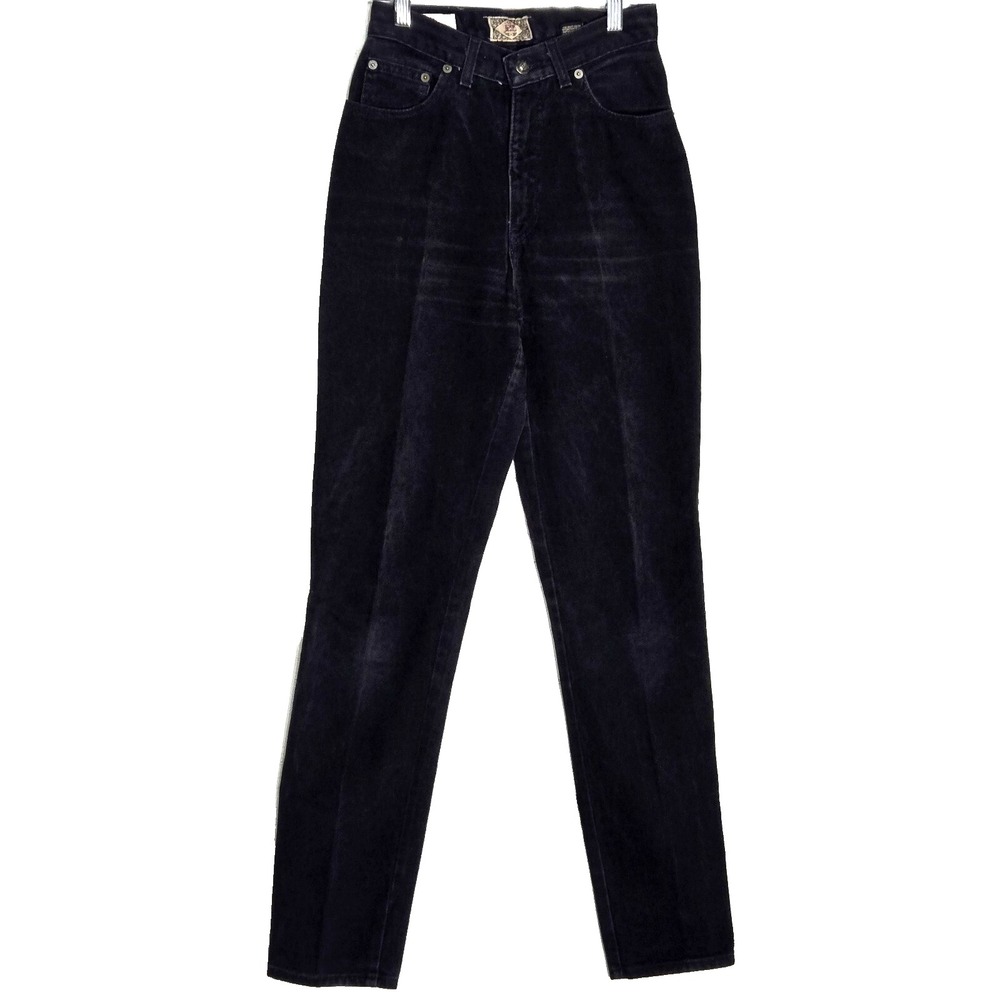 Vintage 90s Express Jeans Skinny Womens Size 5/6‎ Black Denim High Rise Classic